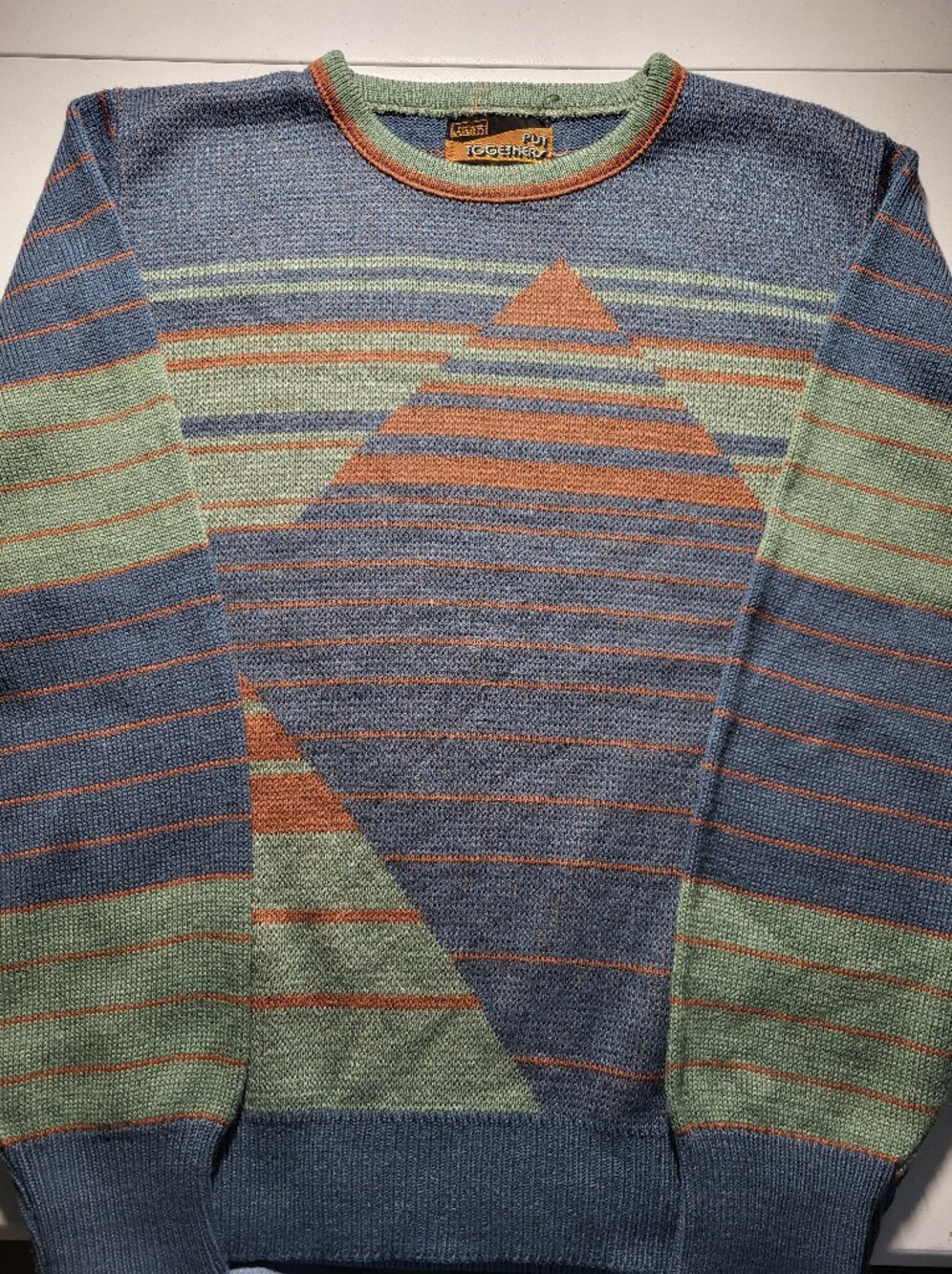 Vintage Montgomery Ward Put Together Men's Crewneck Sweater 1960s 1970s